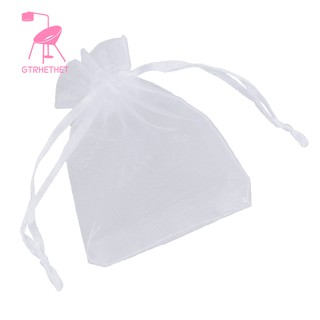 Bộ 100 túi quà bằng vải Organza màu trắng cho đám cưới