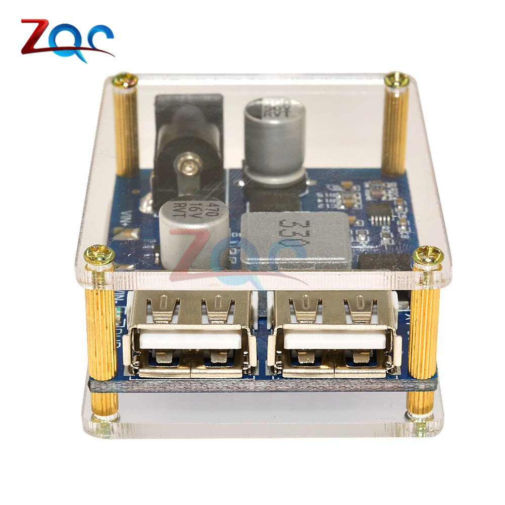 Mô Đun Hạ Áp DC-DC DC 9V 12V 24V 36V Sang 5V 5A Kèm Hộp Đựng Ốp
