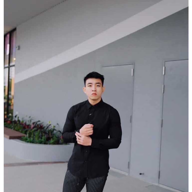 [Ảnh thật] [Có bảo hành]  Áo sơ mi co giãn dành cho gymmer siêu co dãn không lo không rách bục vì quà cỡ