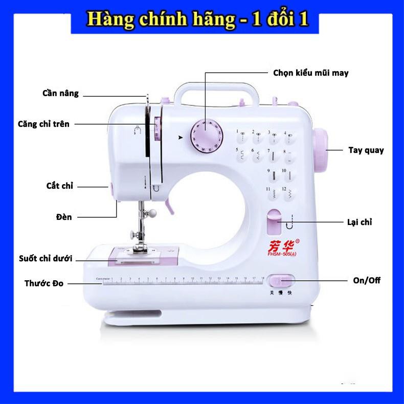 Máy may gia đình, Máy may mini gia đình 12 kiểu may FHSM 505A, Thết kế Nhỏ gọn, dễ sử dụng, Bảo hành Uy tín 1 đổi 1, Máy