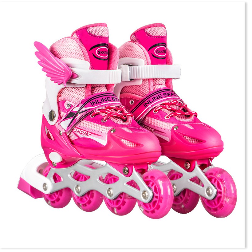 Giày trượt trẻ em flash giày trượt nội tuyến giày trượt patin giày trượt băng dành cho người mới bắt đầu có thể điều chỉ