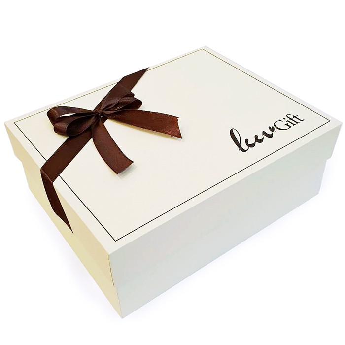 Hộp đựng quà thiết kế Luvgift dáng ngang kèm túi, rơm lót, hộp quà tặng sinh nhật giấy bìa cứng