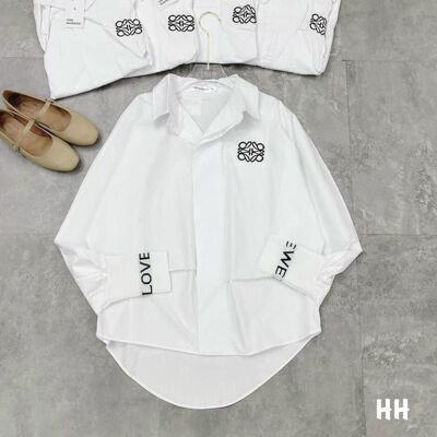 Áo sơ mi tay chữ bo chun chữ ngực cá tính