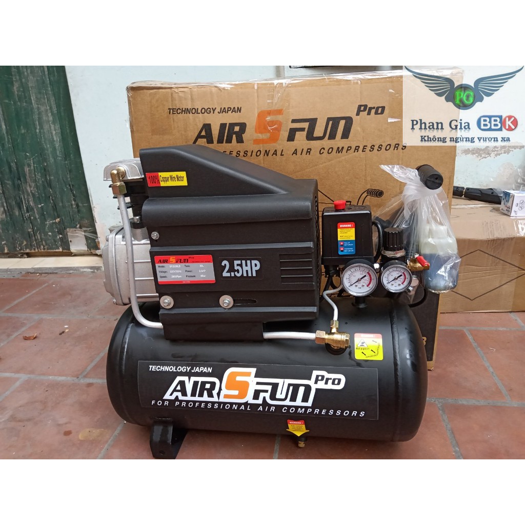 Máy nén khí SFUN 30L, máy nén khí có dầu 100% dây đồng