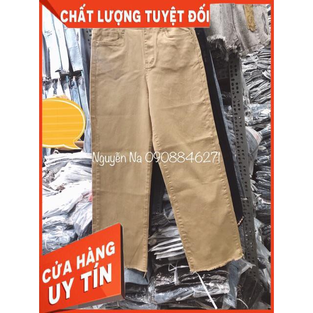 QUẦN JEANS CULLOTES MÀU BE LƯNG SIÊU CAO- hình thật chính chủ