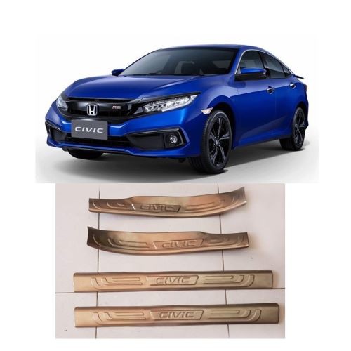 BỘ ỐP NẸP BƯỚC CHÂN TRONG NGOÀI INOX XE HONDA CIVIC 2019