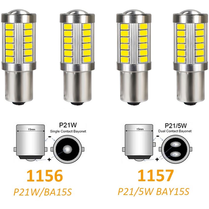 Bóng Đèn LED Phanh Xe Hơi T20 7443 T25 3157 p27 / 7w 1157 BAY15D P21 / 5W 1156 BA15S P21W