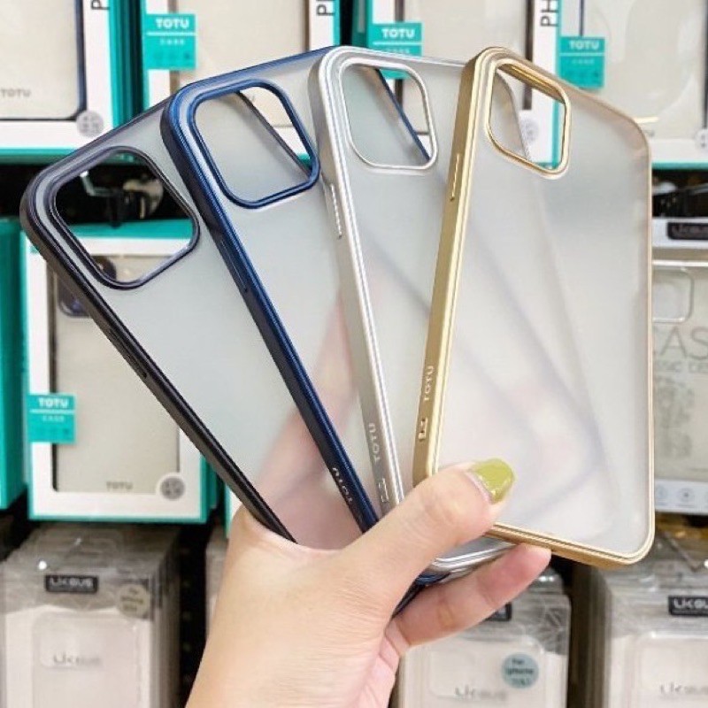 Ốp lưng Totu nhám viền màu cho iPhone 12, 12 Pro, 12 Pro max chống Vân tay siêu đẹp