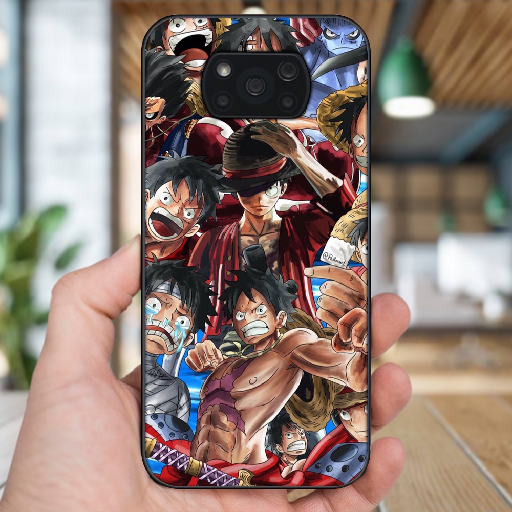 Ốp lưng Xiaomi Poco X3, Poco X3 Pro, Poco X3 NFC viền đen in hình Luffy One Piece