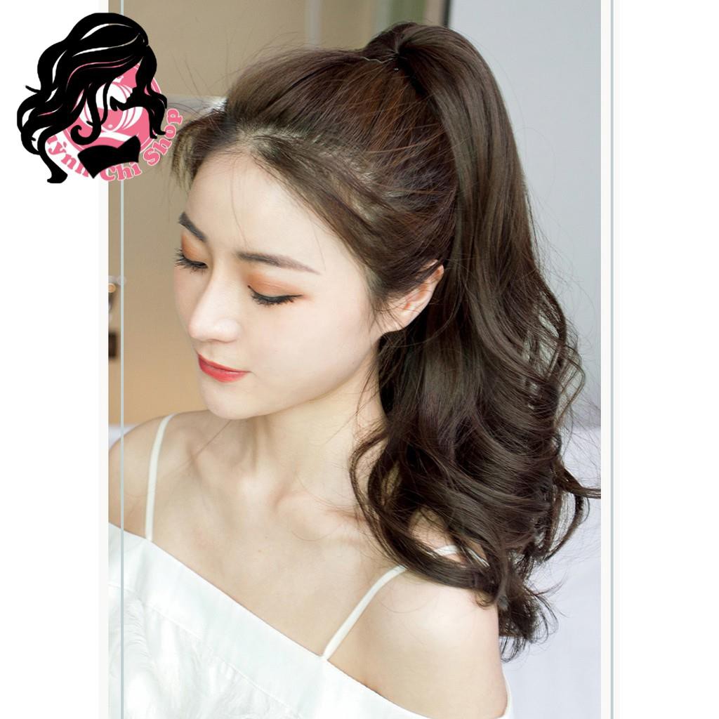 Tóc giả ngoạm xoăn sóng dài 50cm CAO CẤP . Kẹp đuôi tóc giả dành cho bạn tóc ngắn, tóc mỏng. Mã 158