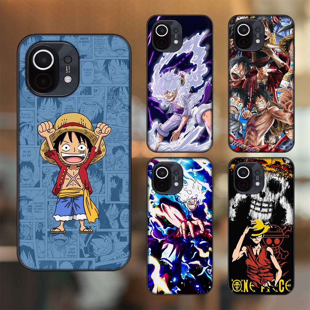 Ốp lưng Xiaomi Mi 11 viền đen in hình Luffy One Piece