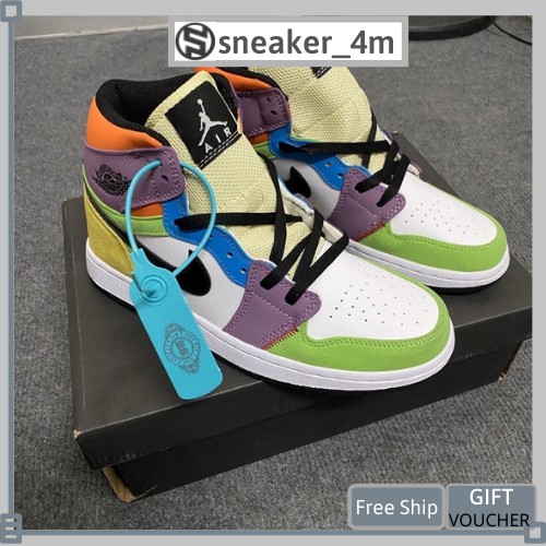 Giày thể thao sneaker_4m JD cầu vồng nam nữ, Giày sneaker 7 màu cầu vồng màu mới cao cấp