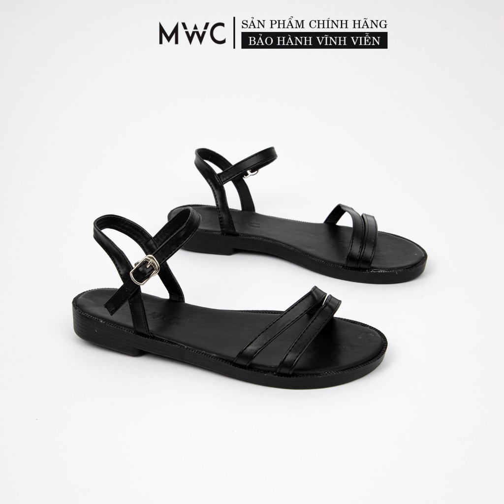 Giày Sandal Nữ MWC Đế Bệt Quai Ngang Thanh Mảnh Cách Điệu NUSD- 2866