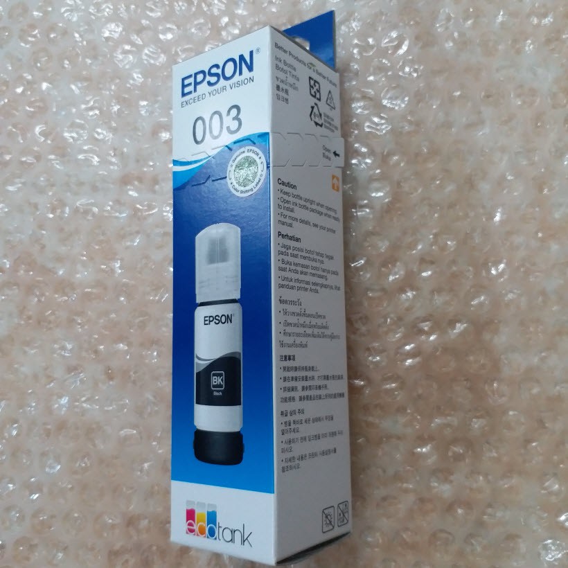 Mực In Epson C13T00V100 - 003 Black Dùng cho máy in Epson L1110/L3110/ L3150/ L5190 - Hàng Chính Hãng