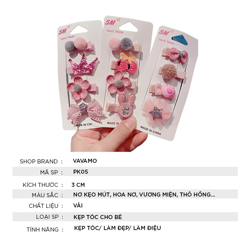 Bộ kẹp tóc bé gái xinh xắn duyên dáng PK05