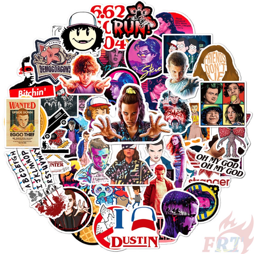 Set 50 nhãn dán trang trí chống thấm nước họa tiết Stranger Things Series 07 độc đáo