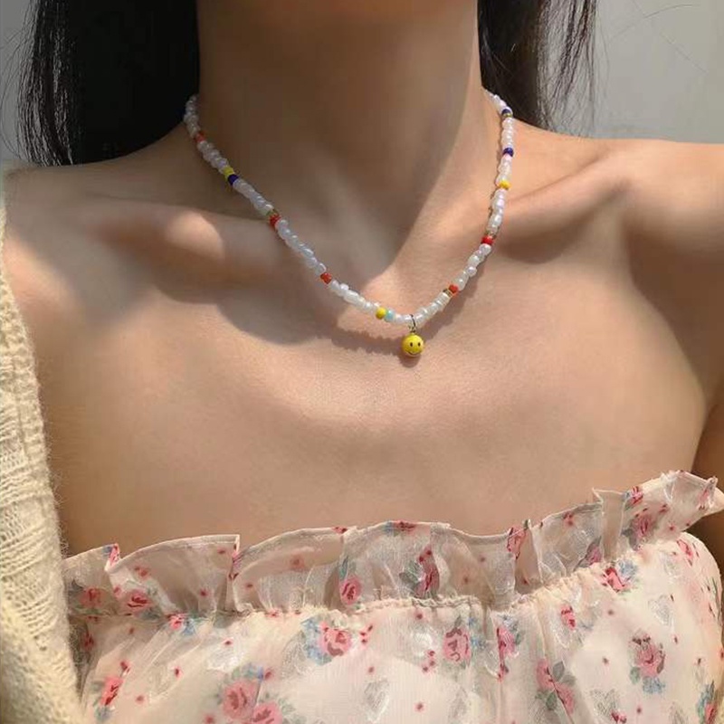 Vòng cổ Chuỗi Hạt Hình Mặt Cười Thời Trang