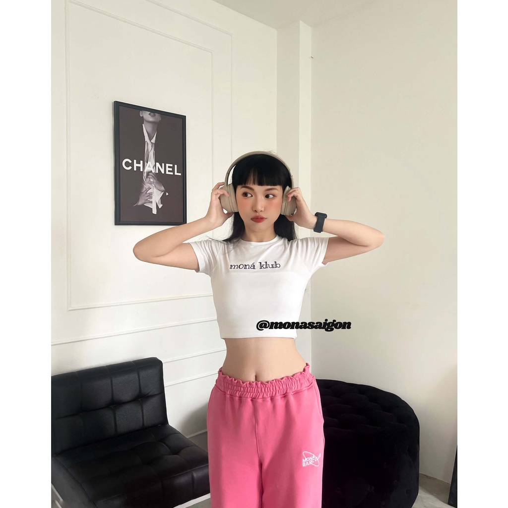 Áo croptop thun Y2K MONÁ - KLUB | BigBuy360 - bigbuy360.vn