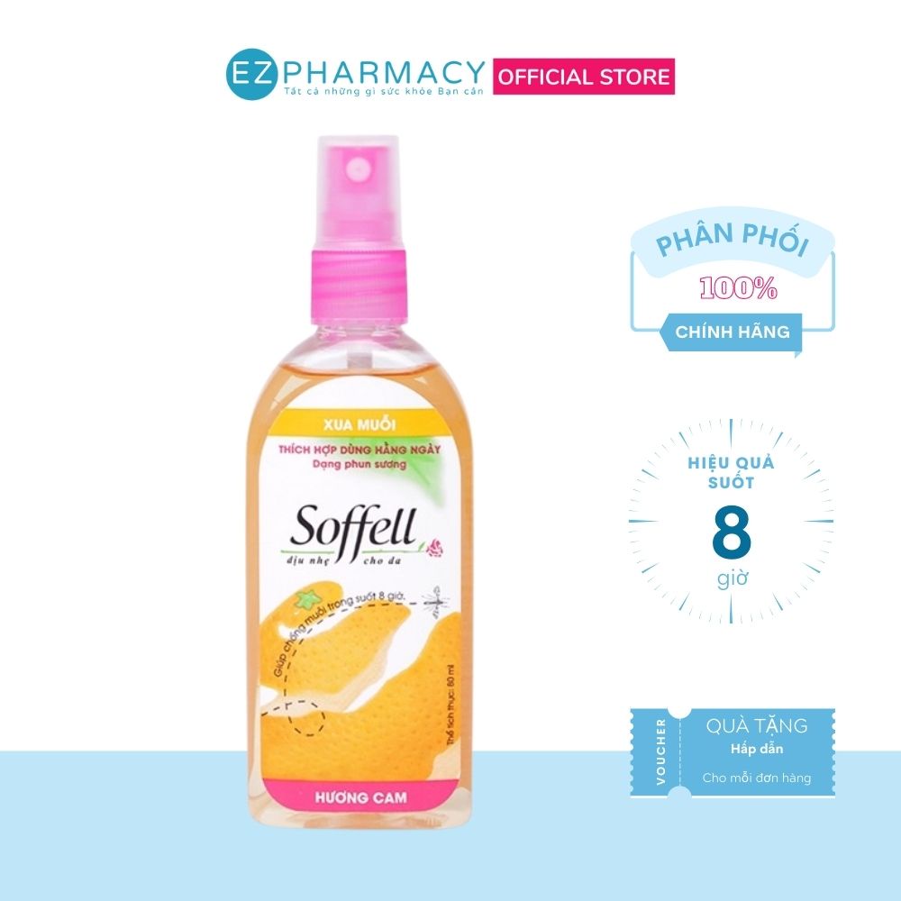 Xịt chống muỗi Soffell (30ml/80ml) - hương cam