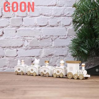 Goon Wood Train Toy for Kids Snowman Bear Wooden Carriages Railways Set Children Christmas New Year Gift