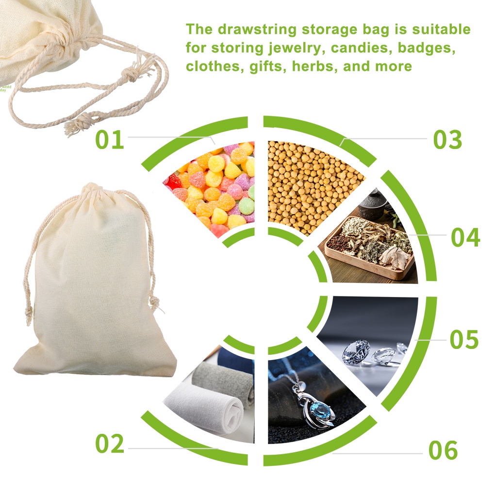 Drawstring Bag Cotton Linen Jewelry Storage Pouch Wedding Party Gift Holder Portable Herb Organizer ELEN