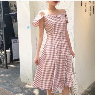Váy caro vintage bánh bèo 💗