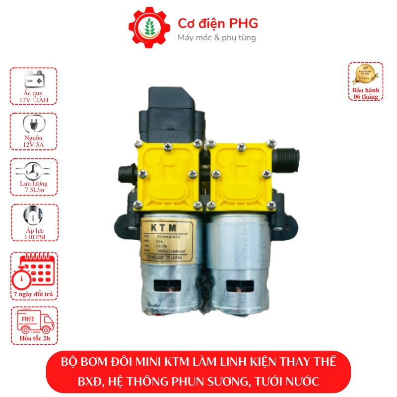Máy bơm mini phun sươngdùng cho phun thuốc, tưới cây, tưới lan, làm mát không khí| Hiệu KTM | Bình xịt điện