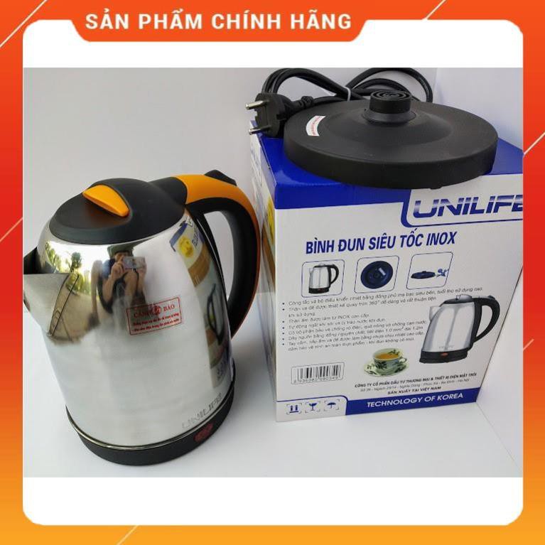 (Chính hãng-Lỗi 1 đổi 1) Ấm siêu tốc Inox UNILIFE | Mr.Sốc, Ấm siêu tốc thuỷ tinh Chefman 1.8 Lít [ Bảo hành 12 tháng ]