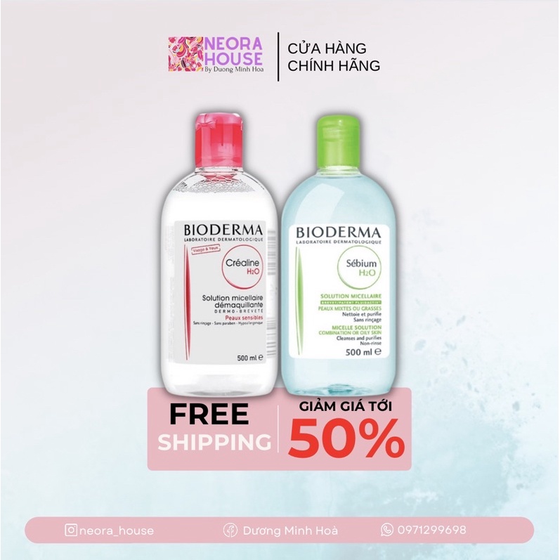 Nước Tẩy Trang Bioderma Créaline H2O 500ml