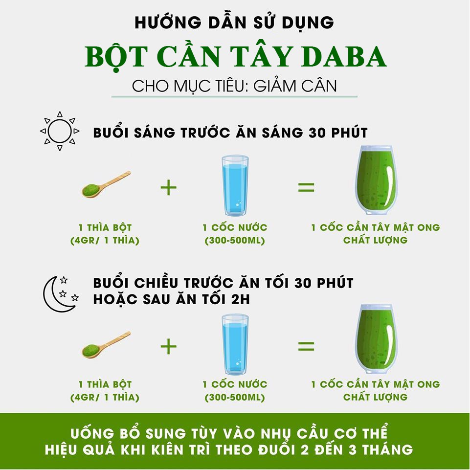 Bột Cần Tây Nguyên Chất Daba Túi 50g giảm cân hiệu quả