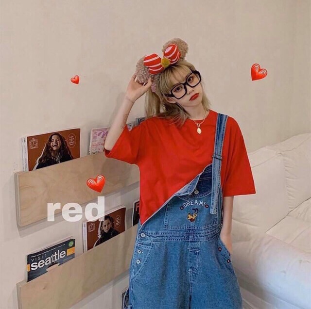 Áo Thun Trơn  Unisex Tay Lỡ Nam Nữ Cổ Tròn 10 Màu From Rộng
