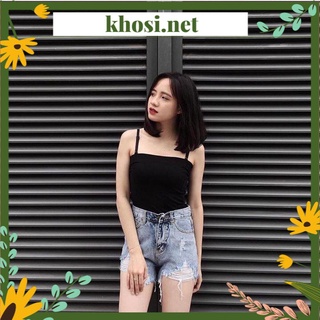 ÁO 2 DÂY SỢI BÚN ( chất vải đẹp mềm - Kèm ảnh thật + video)