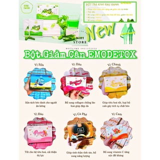 Combo 3 hộp - 5 hộp giảm cân emo detox 7 vị nước uống trái cây emoslim tặng bình nước mini 100ml