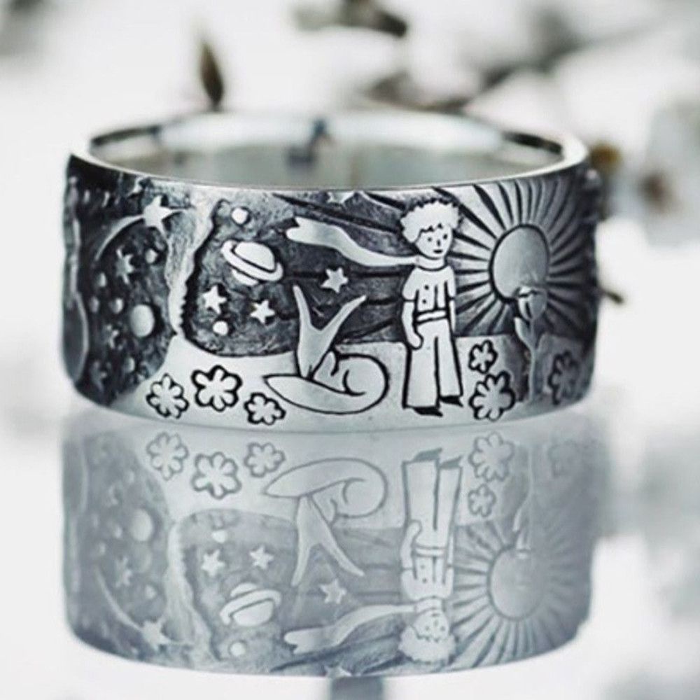 Nhẫn khắc họa tiết cổ điển thời trang mùa hè cho nam và nữ