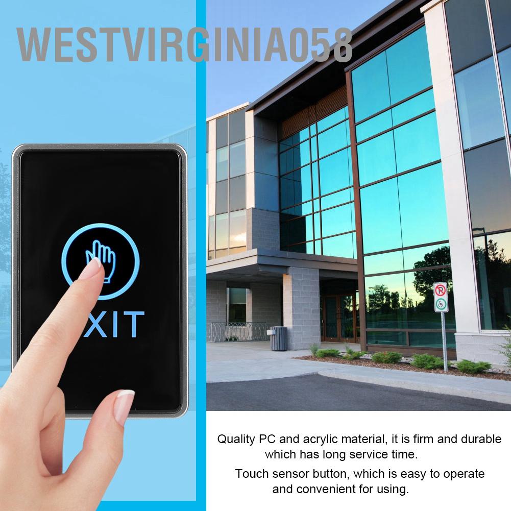 Westvirginia058 Door Exit Release Button Switch Touch Sensor Pannel for Access Control Systems 12V
