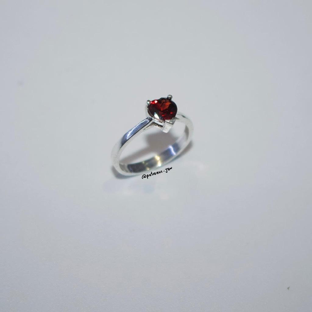 Nhẫn Đá Garnet Trái Tim Simple NGHS622A Patronus