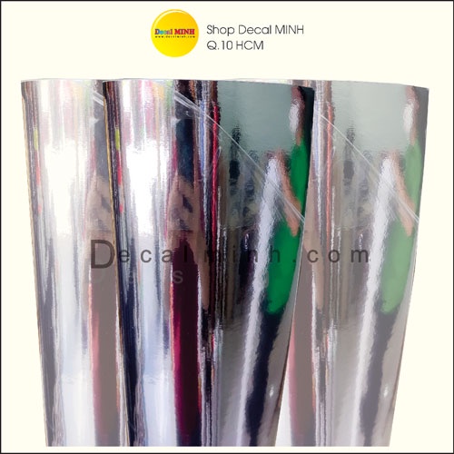 Decal chrome bạc dán xe tráng gương chống trầy cao cấp