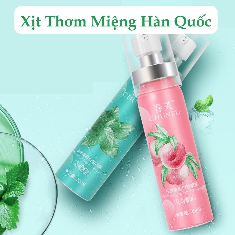 Xịt Thơm Miệng HEYXI Vị Đào/ Bạc Hà Kháng Khuẩn Thơm Mát Dung Tích 20ML