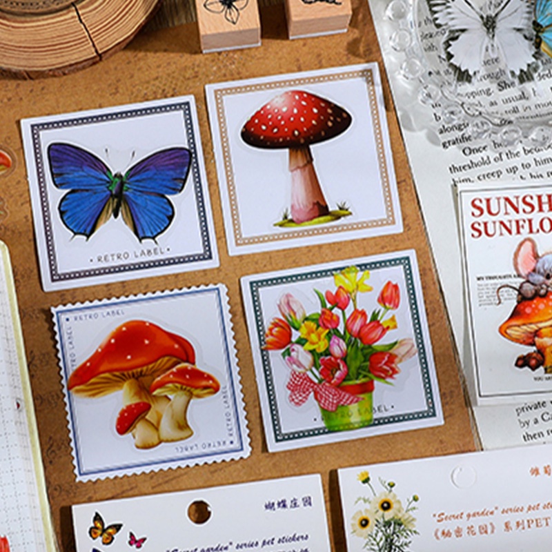 Bộ 40 Miếng Dán Trang Trí Chống Thấm Nước Kiểu Vintage Dễ Thương