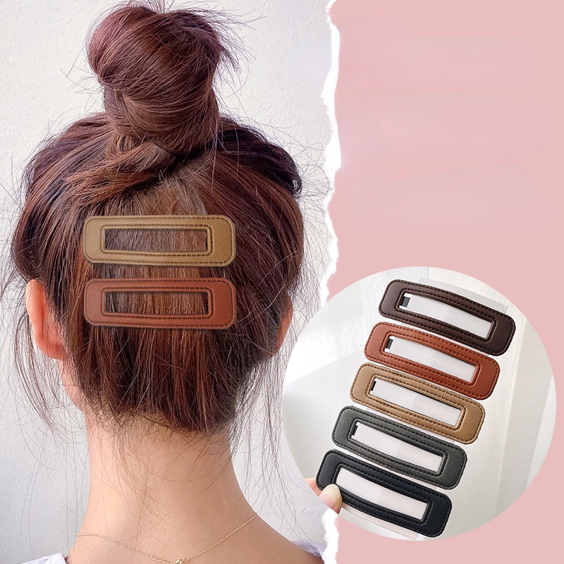 Kẹp tóc da PU phong cách Hàn Quốc độc đáo cho nữ