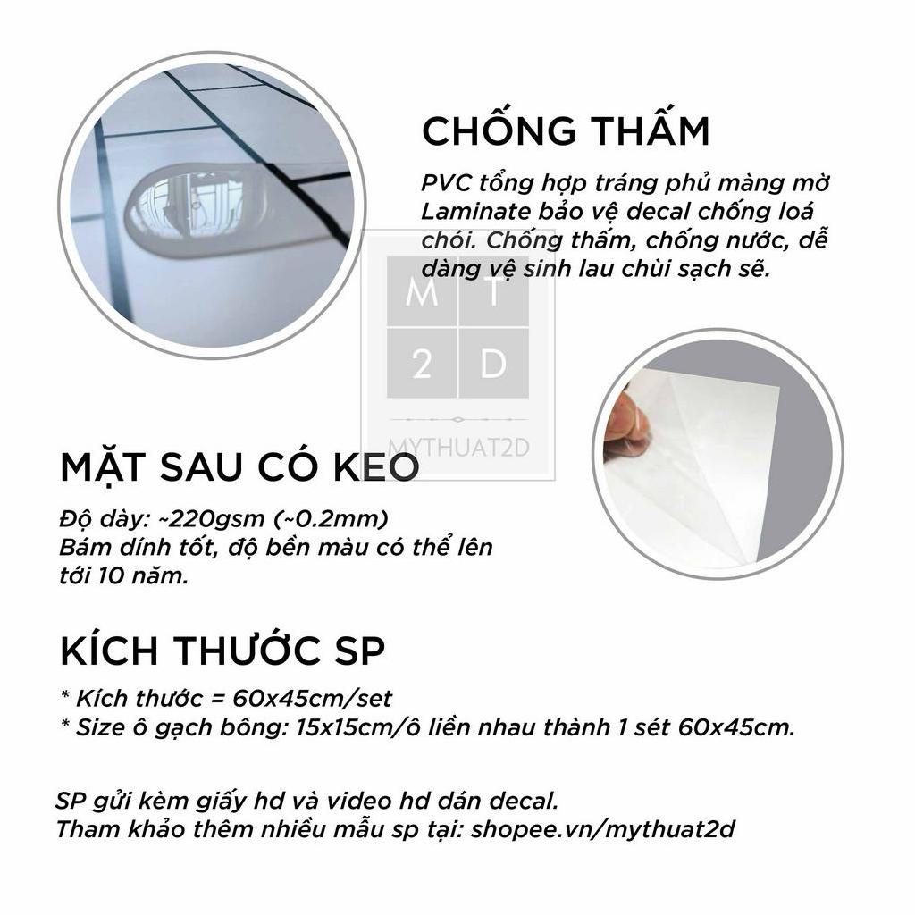 Decal gạch bông dán bếp, tường, nhà tắm, quầy quán bar_MT6045