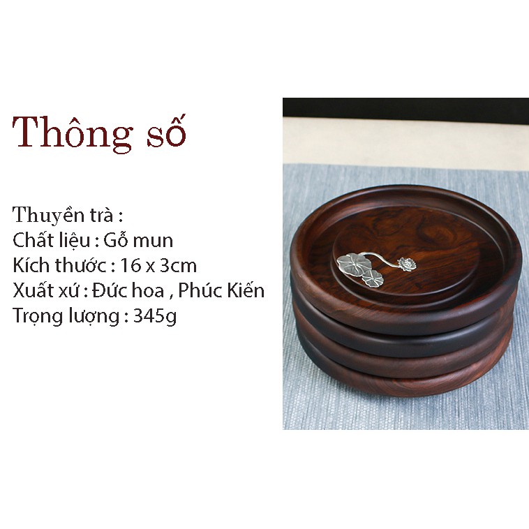 💥SIÊU SALE💥2 Mẫu Thuyền Trà Gỗ Mun Khảm Bạc