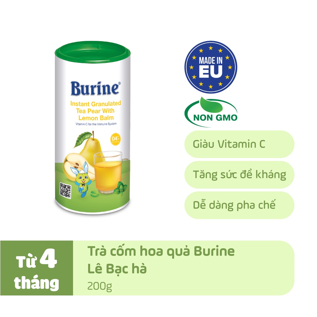 Trà cốm hoa quả HiPP Burine bổ sung Vitamin C, dành cho bé ăn dặm từ 4 tháng tuổi,,,,,