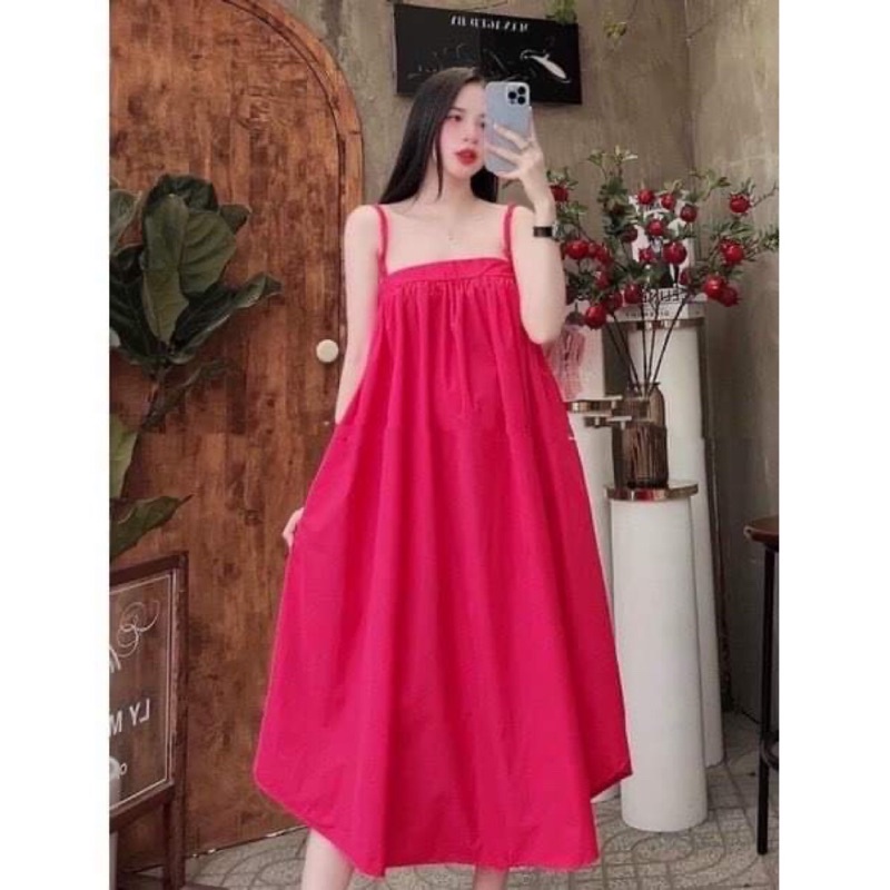Đầm dây babydoll dài