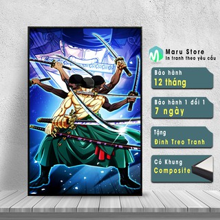 Tranh Zoro Treo Tường, Trang Trí Quán Cafe One Piece