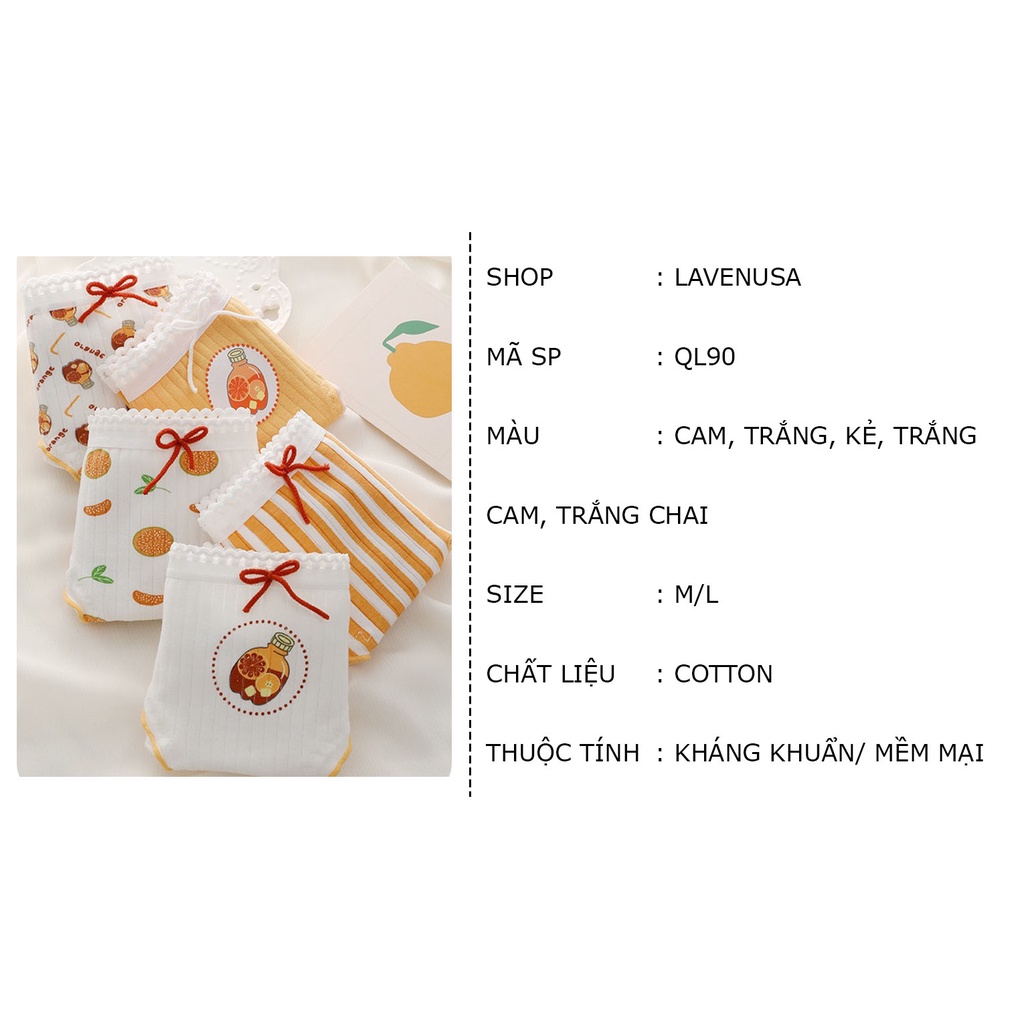 Quần lót nữ cotton kháng khuẩn mềm mịn dễ thương đáng yêu LAVENUSA QL90
