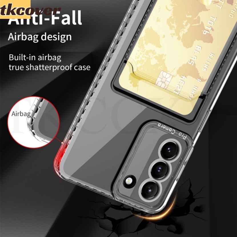 Ốp Điện Thoại Silicone Mềm Trong Suốt Chống Sốc Cho Samsung Galaxy S22 S21 Ultra S22 + S21 + S20 S21 FE Note 20 Ultra Note 10 + Note 8 9 Giá Đỡ