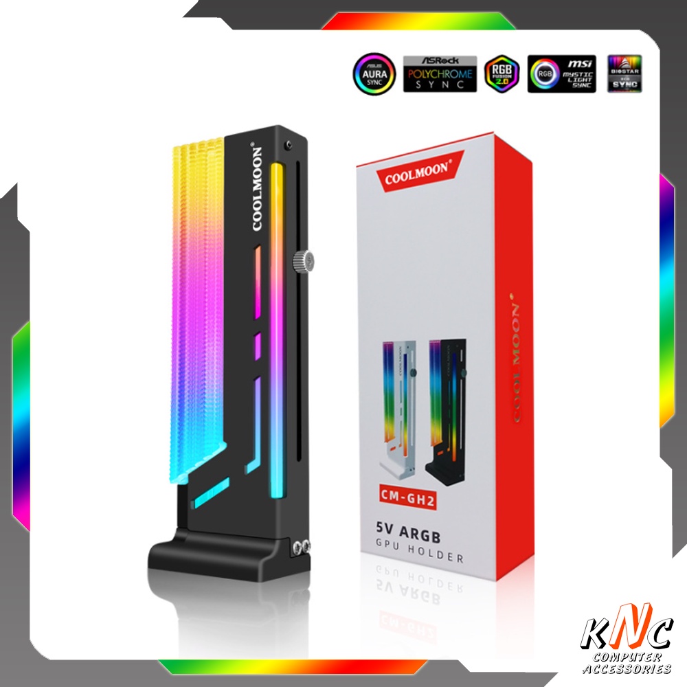 Đỡ Chống Xệ Cong VGA Coolmoon Màu Đen Led 5v ARGB Đồng Bộ Mainboard Hub Tomato Xigmateks VSP