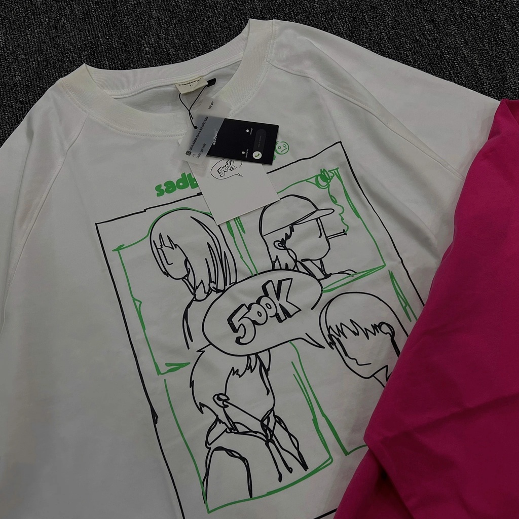 Áo Thun Sadboiz 500k Anniversary tee - pink/white