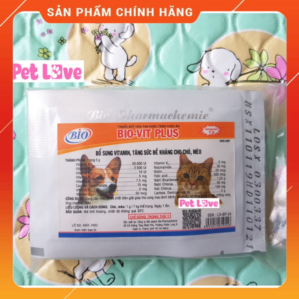 [PETHOME] Combo 10 gói Bio Vit Plus bổ sung vitamin, tăng sức đề kháng chó mèo